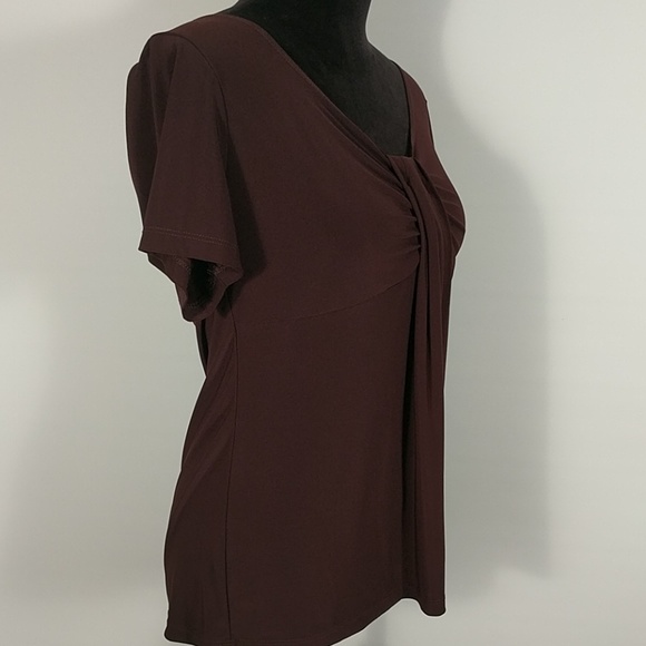 Coldwater Creek Brown Short Sleeve Top Sz M - Picture 3 of 7